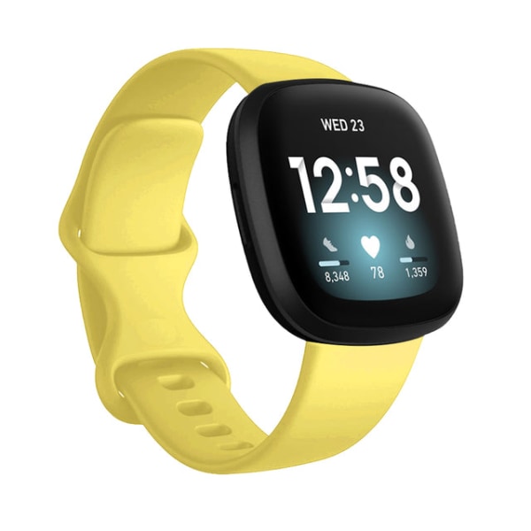 Färgstarkt armband till Fitbit Versa 3 watch Soft Band Correa för Fitbit Sense Versa3 watch Tillbehör Ljusgul Light yellow S