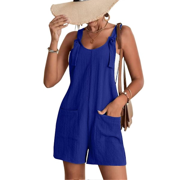 Solid Overalls Løse Shorts Jumpsuit Personlig Kul Stil Hudvennlige Shorts For Daglig Bruk Ferie Shopping Fritid Kongeblå_xx Royal Blue XL