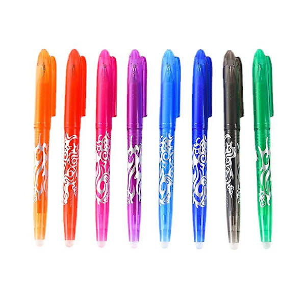 Erasable gel pen, 8 pcs gel pens Black erasable ballpoint pen 0.5 mm Pig Panda erasable gel pen