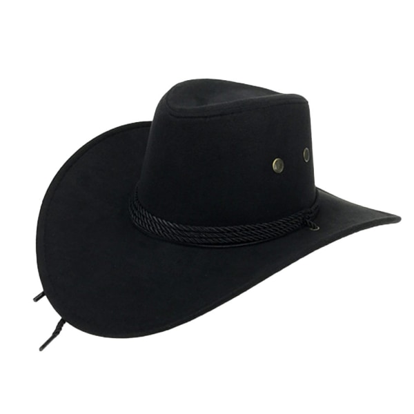 Miesten tekohuopa Länsi-Cowboy-hattu Fedora leveälierinen ulkohattu hihnalla