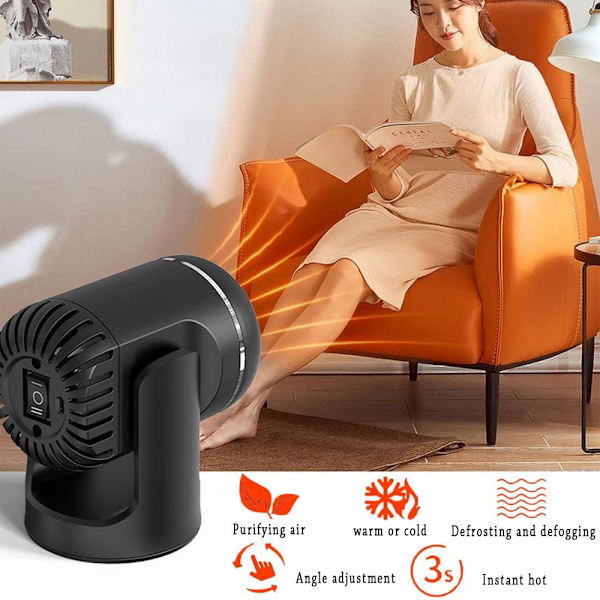 Bærbar bilvarmer, 12V 120W bilvarmer defroster