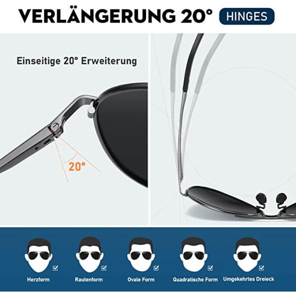 Solbriller, -Herre-Dame-Pilot-Polariserede Pilotbriller