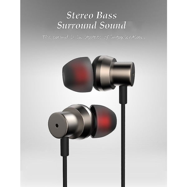 Hörlurar headset typ-c hörlurar metall stereo surroundljud sport med mikrofon för xiaomi note3 mix2 huawei hörlurar