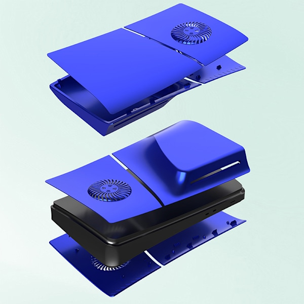 PS5 Slim -konsolin etu- ja takakannen suojakuoret Blue-Digital Version