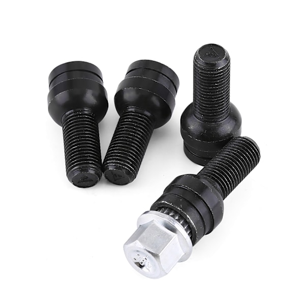 Svarte hjulbolter og låsbare hjulmuttere i stål - M14*1.5MM_xx