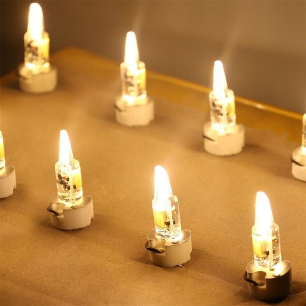 G4 LED 220V 2W 2700K varm hvid 200LM, silikonepærer erstatter traditionelle 20W halogenpærer, pakke med 5 stk.