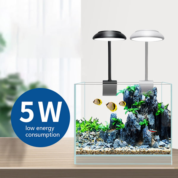 LED-akvarielys med klemme, belysning for små og mellomstore akvarier Black 0.09