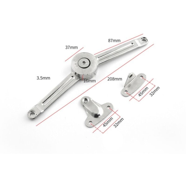 Standard stærke beslag til klapper og klaplåg Stay Lift-systemer Force Tank til Lift Door System Hængsel til skabsmøbler Sæt med 1, sølv