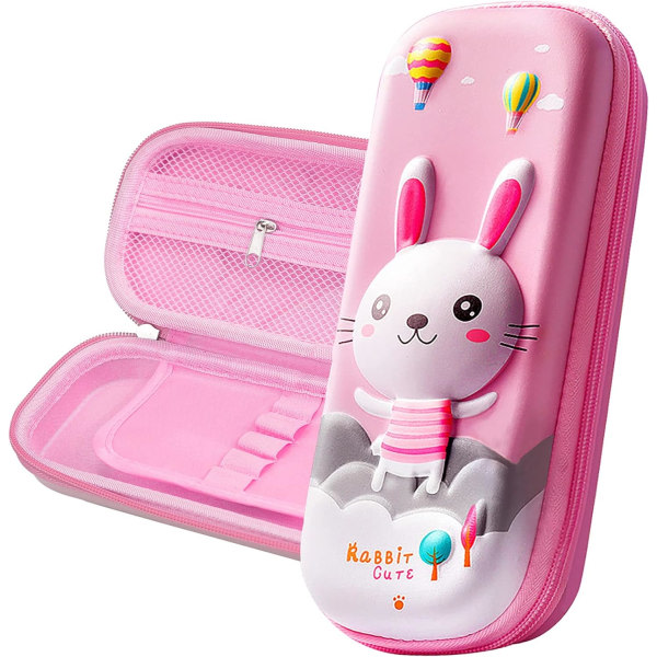 3D Case för barn Pojkar Vattentätt case med fack Pennväska (kanin)