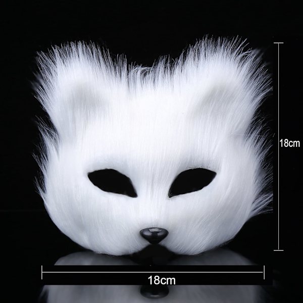 Pels Ræv Maske Halloween Cosplay Kostume Halv Ansigt Slør Briller Maskerade Øjenmaske, Halloween Fest Makeup Rekvisit Kostume Tilbehør Dyrefest