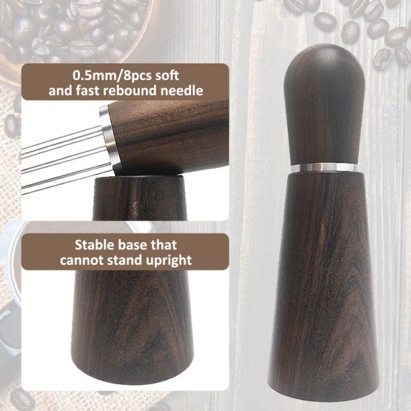 1 stk kaffeklut pulvernål 8 nåler med base for å røre løs pulvernål pulver kommode4