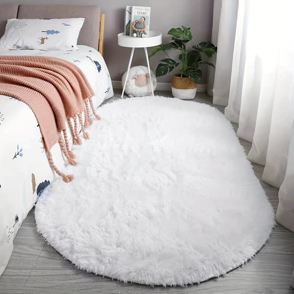 Oval tæppe egnet til soveværelse, stue - Blød luv moderne ///// - Håndvask tæppe, kompakt måtte til små rum Solid Color - Pink 60*160cm