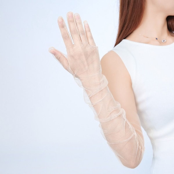 Långa transparenta handskar Långa transparenta handskar VIT white