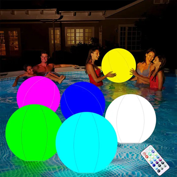 Fjernstyrt LED-strandball med fargeskiftende farge - Perfekt for fester, konserter