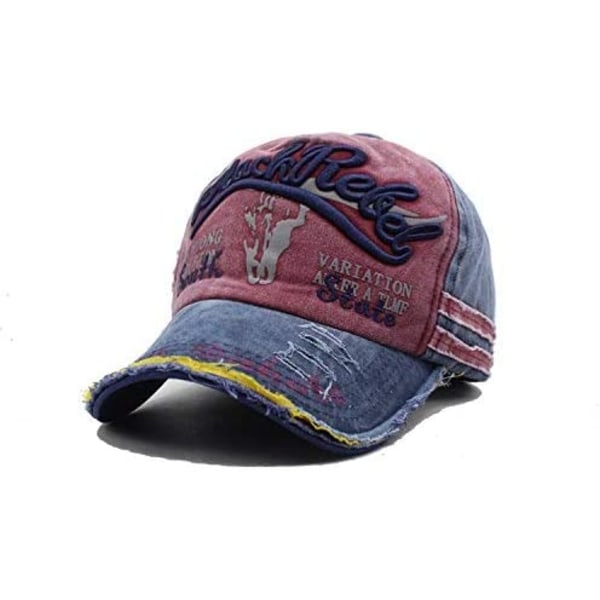 Kasket Sommerkasket Vintage bomuldsbaseballkasket Unisex nødlidende Snapback Trucker Hat