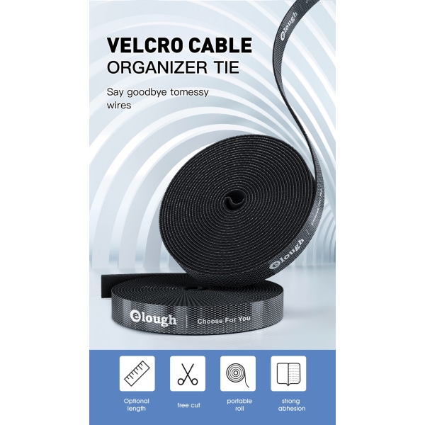 Elough Kardborrband Kabel Organizer USB kabel Winder Management nylon Free Cut Slips Mus hörlurar Sladd Kabelskydd