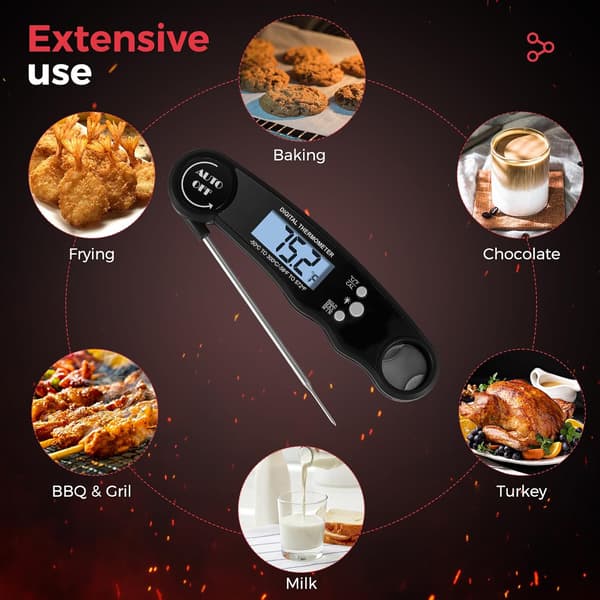Digital kökstermometer med sond -50°C till 300°C räckvidd för matlagning, bakning, kött, ugn, BBQ, temperaturmätning av mat