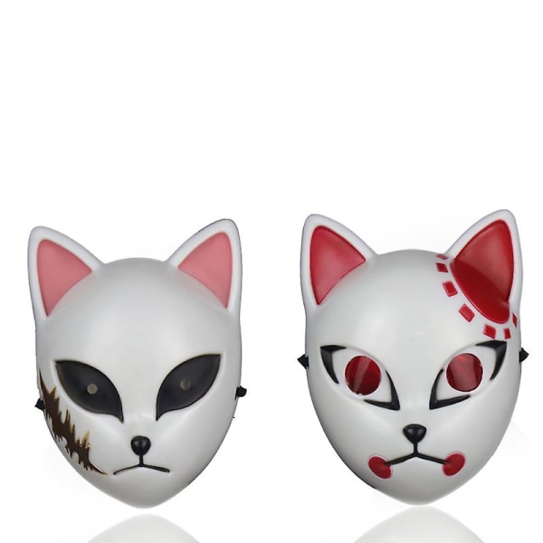 Demon Slayer Mask Kimetsu No Yaiba Fox Mask Halloween Joulujuhla Cosplay Rekvisiitta