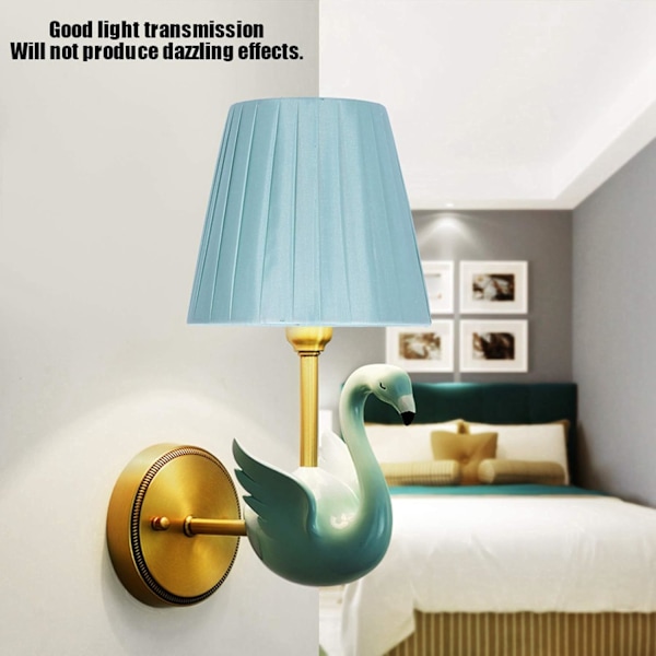6-pak små stoflampeskærme, lampeskærm til natbord, lysekrone (lyseblå) light blue