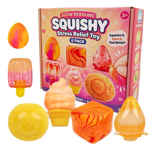 Klembar Maltose Iskrem-ispinne Stressavlastningsleke Sakte Rebound Fidget Pizza Squeezing Set