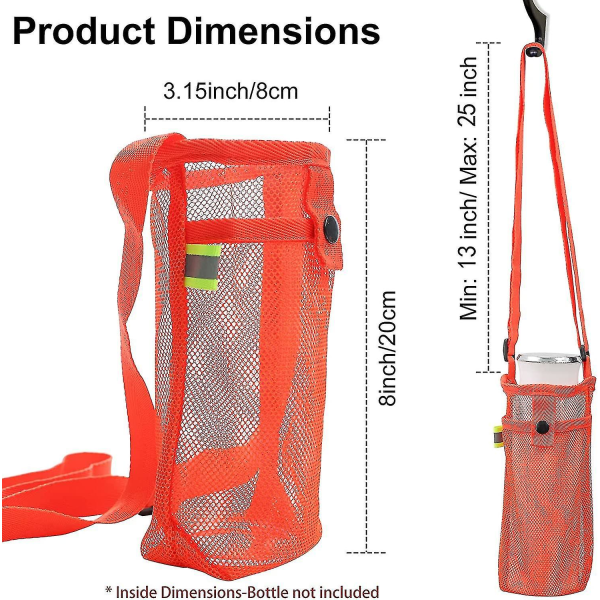 Vandflaskeholdere Vandflaskeholder med justerbar skulderrem til sport vandreture camping Orange x Pink