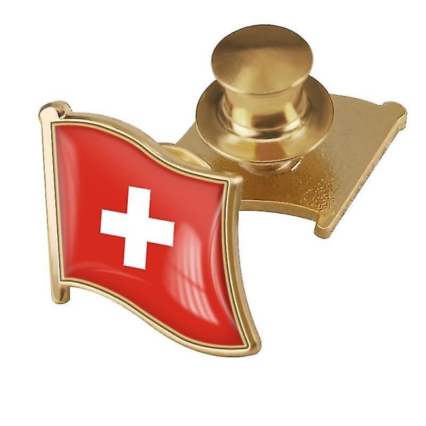 Emali käsityö Sveitsin lipun merkit – metalliset merkit, 1 kpl