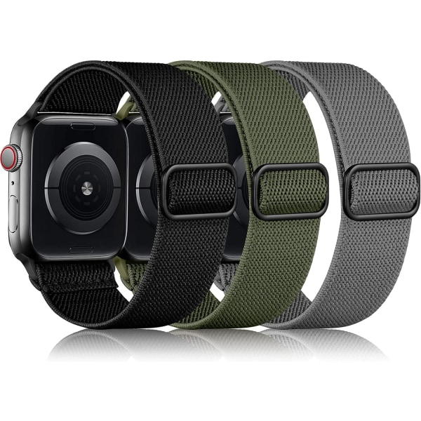 3-pack Stretchy Solo Loop kompatibel med Apple Watch Band 3 stk 10 42mm/44mm/45mm/49mm 3pcs 10