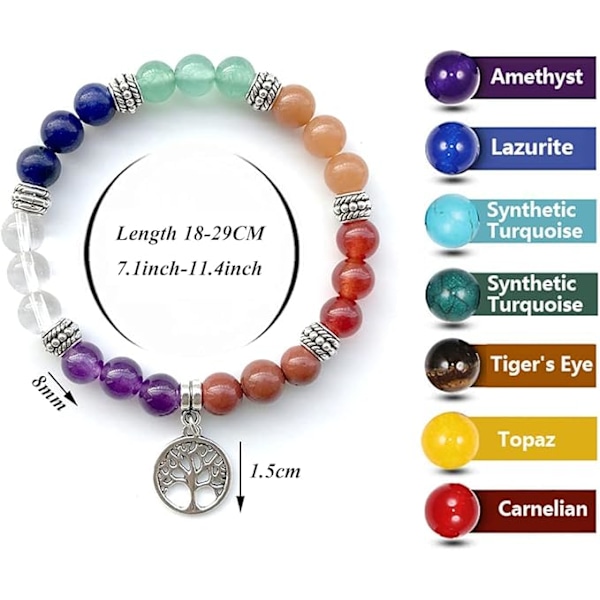 7 chakra pärl armband natursten armband 8mm yoga healing armband buddha armband sten armband natursten armband