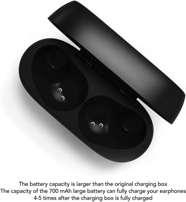 Opladningsetui til Elite 75t/Active 75t, 700mAh trådløst erstatningsetui, sort