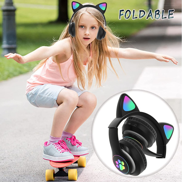 Bluetooth-hodetelefoner for barn, sammenleggbare hodetelefoner