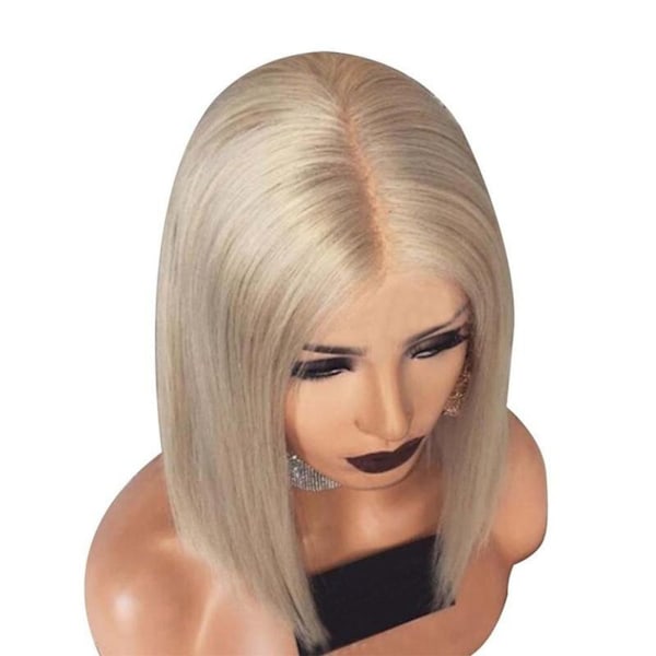 Bob Frisyre Kvinner Damer Kort Rett Hår Blond Full Parykk_xx