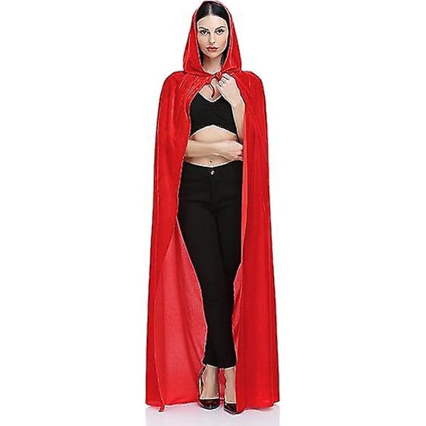 Unisex kappe med hætte Halloween kostume hætte kappe voksen vampyr heks kappe kvinder