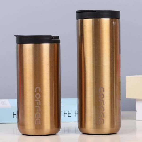 350ml/500ml 304 Rostfritt Stål Mjölk Te Kaffe Mugg Läckagesäker Termosmugg Resa Termisk Termosmugg Vattenflaska för Gåvor 350ml 350 ml Gold