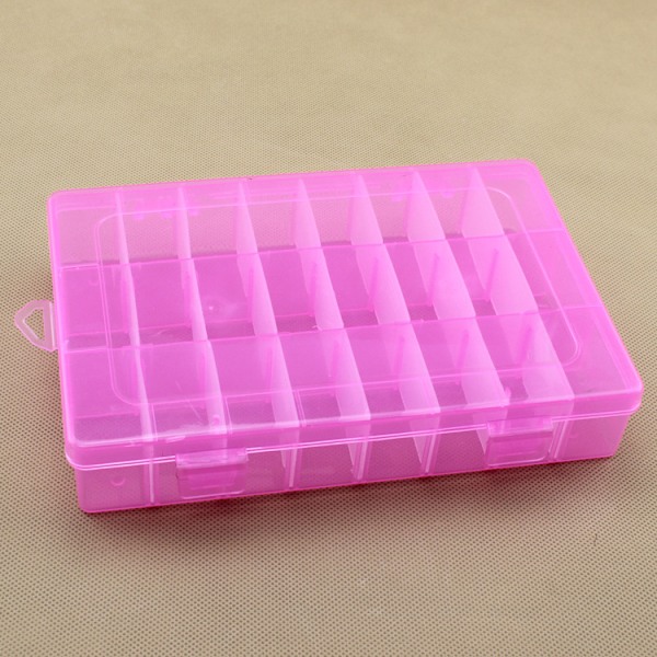 2 st Transparent Förvaringslåda i Plast för Broderigarn, Organizer, Sömnadsverktyg Pink