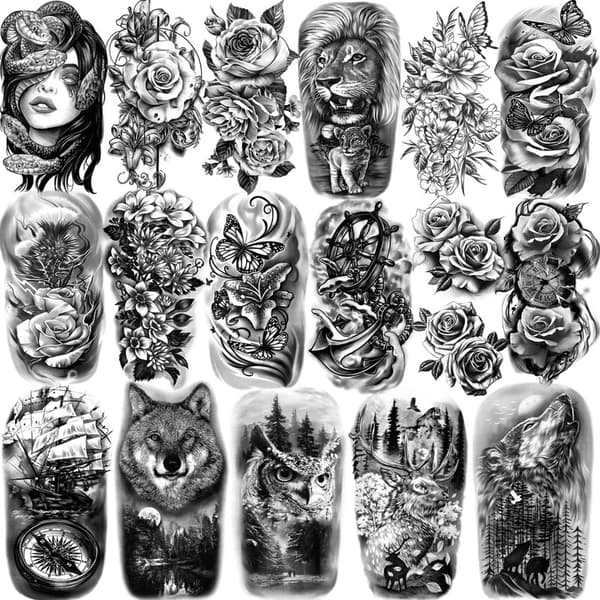 77 ark tillfälliga tatueringar för män, kvinnor och barn