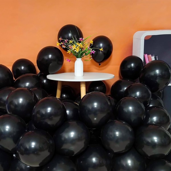 10-tommers svarte festballonger 100-pakning