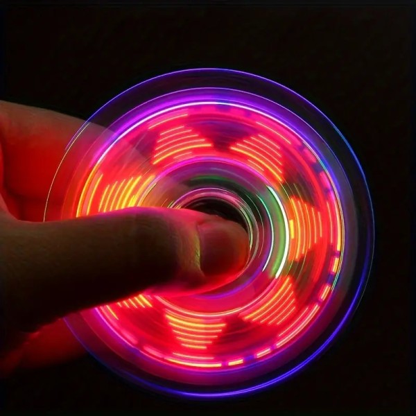 Crystal Luminous LED Light Fidget Spinner - Glow In Dark EDC Stress Relief Toy