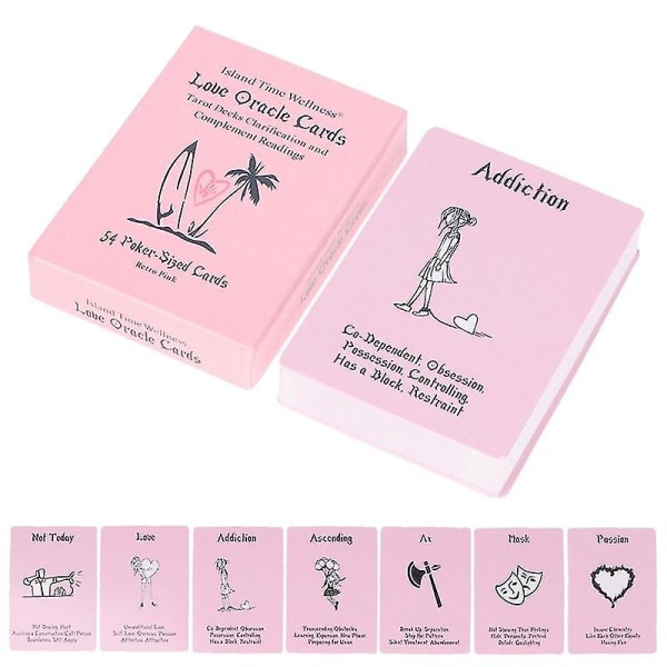 54 stk Pink Wellness Love Oracle Card Tarot Prophecy Divination Family Party Board Game