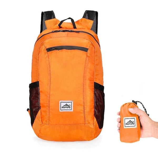 Lätt bärbar hopfällbar vattentät ryggsäck（20L，Orange）