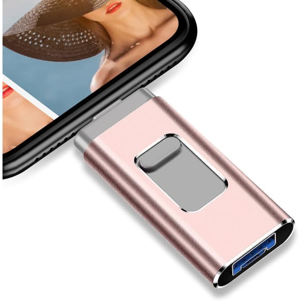 USB Flash Drive Photo Stick för telefon Memory Stick Extern lagring USB 3.0 Thumb Drive Pink