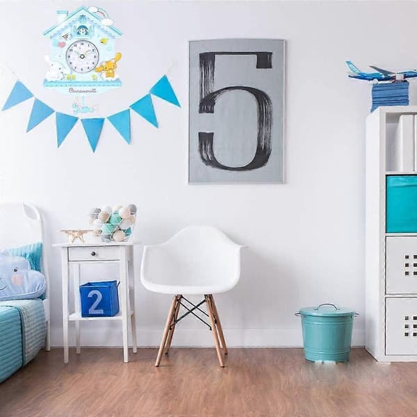 Melody Väggklocka 30 cm Tecknad Gungande Barn Flickor Vägg Quartz Klocka Heminredning Sovrum Tecknad Väggklocka Blue