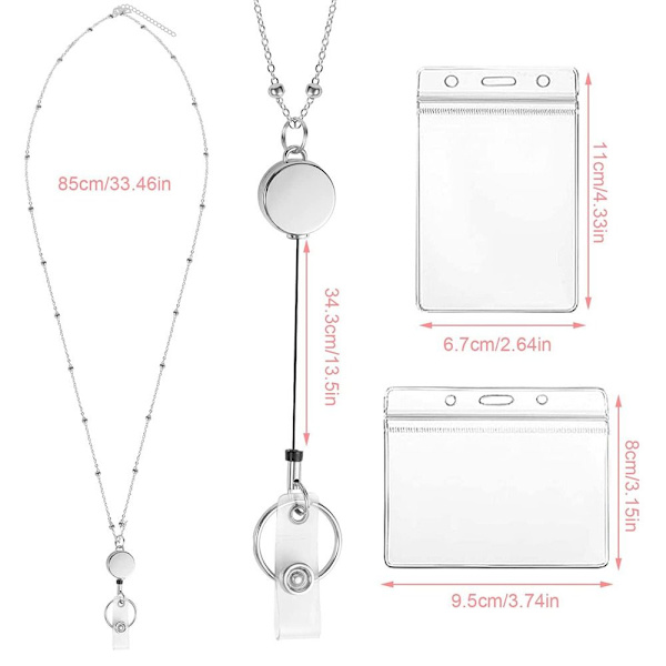ID-badges Lanyards Visitkortholdere SØLV silver