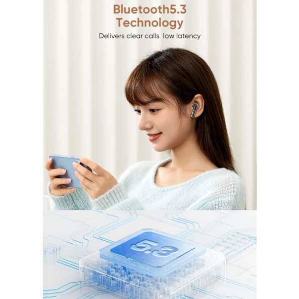 Sorte ørepropper, trådløse Bluetooth-ørepropper, 25 timers spilletid USB C TWS innebygd støydemping black