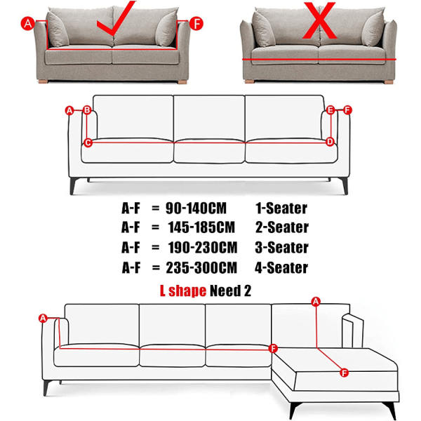 Jul soffa kast, full wrap halkfri mjuk