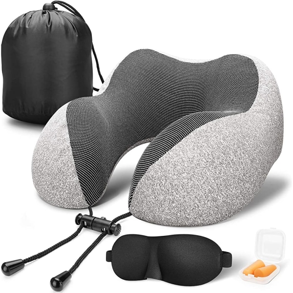 Travel Pillow 100% Pure Memory Foam kaulatyyny, mukava ja hengittävä cover, Mach