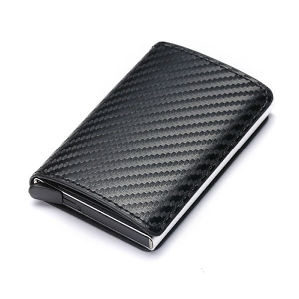 POP UP-plånbok med RFID-NFC-blockering för kort, fodral och kassett Carbon Fiber Silver Box