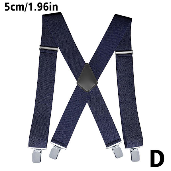 Svart justerbar hängslen män unisex byxor elastisk Sch blue oen-size