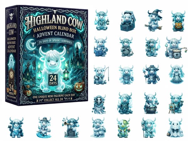 Halloween Adventskalender 2D Akryl Samlarleksak Nedräkning Collectible Toy E 26*18*3CM