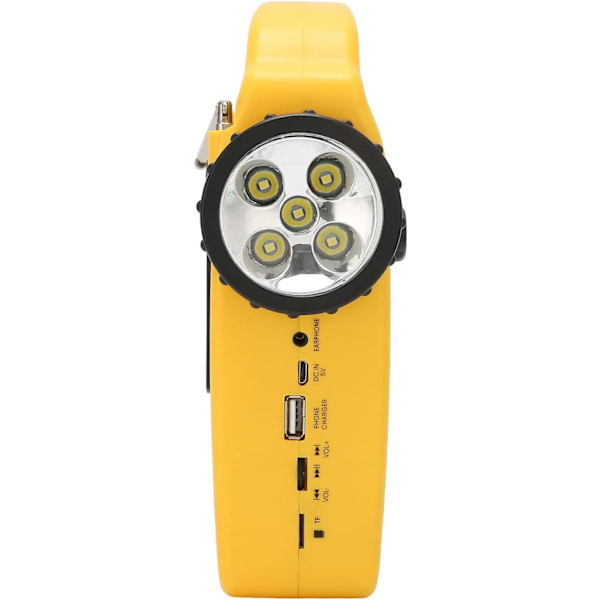 Handvevad Solradio, AM FM SW Nödradio med LED-ficklampa Läslampa MP3-spelare