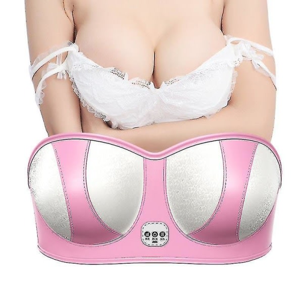 Elektrisk brystforstørr massasjeapparat Brystforsterker Booster Varmebryststimulator Rosa Plugg inn
